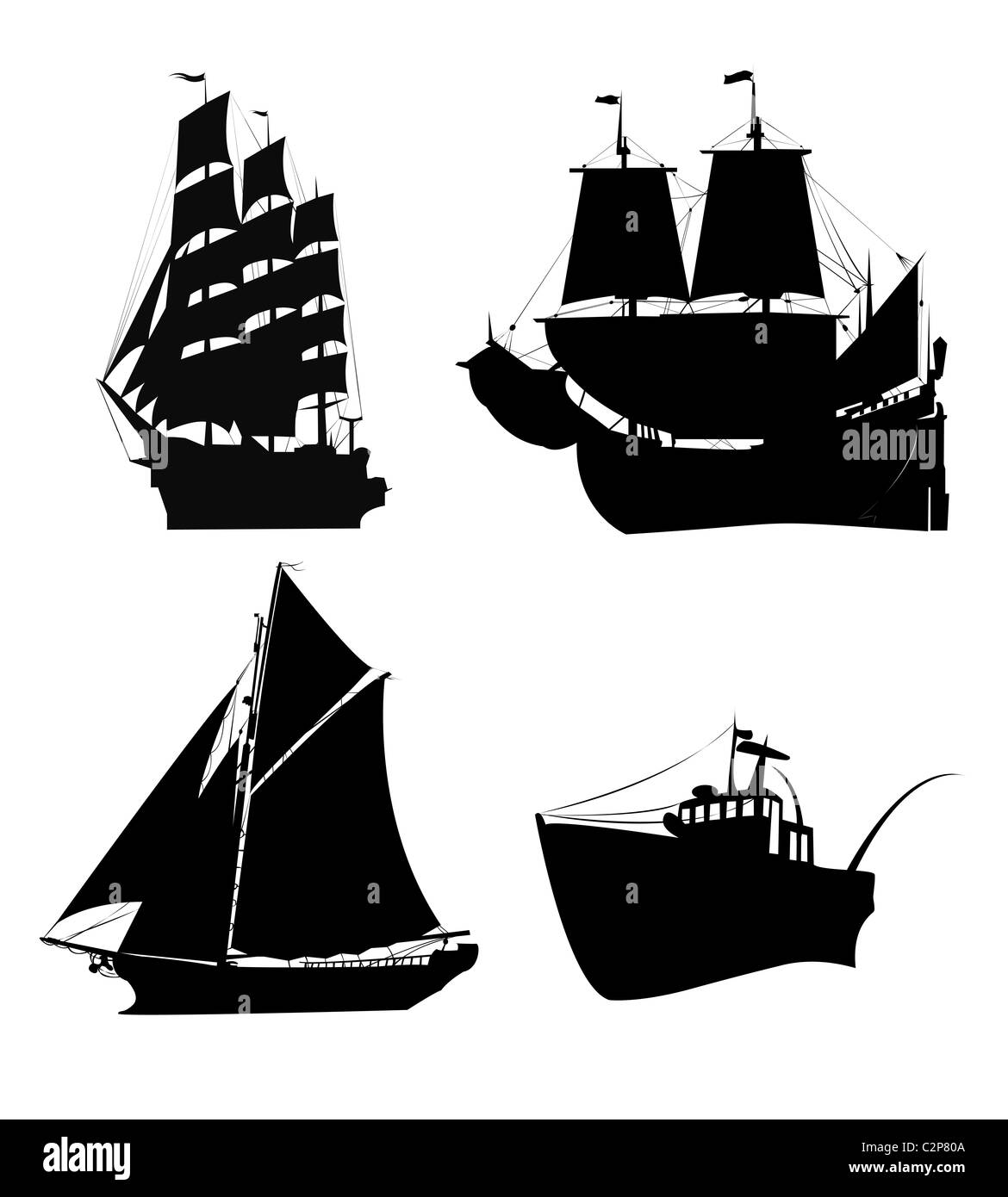 Ships silhouette Stock Photo