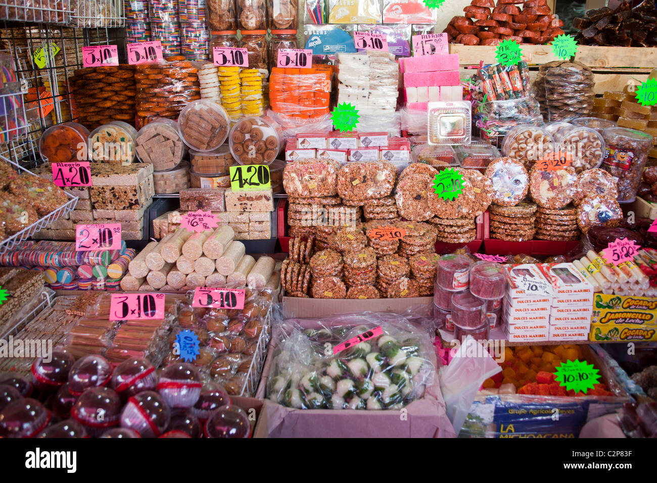 Street Sweets Mercado de Dulces de la Ciudad Mexico City Stock Photo
