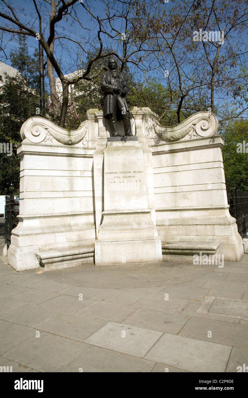 Isambard Kingdom Brunel monument the Embankment London England Stock Photo