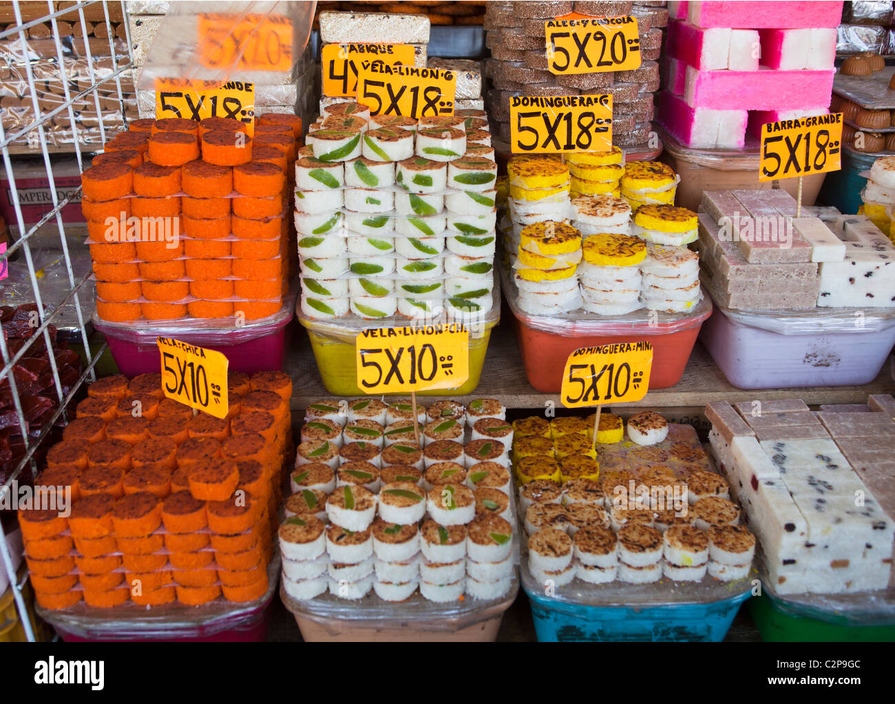 Street Sweets Mercado de Dulces Mexico City Stock Photo