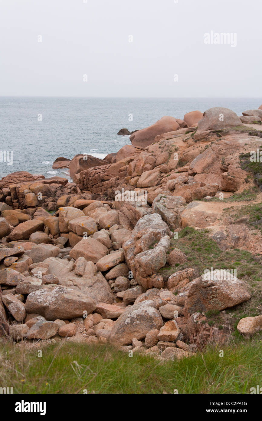 Pink granite coast, Ploumanac'h, Brittany, France Stock Photo Alamy