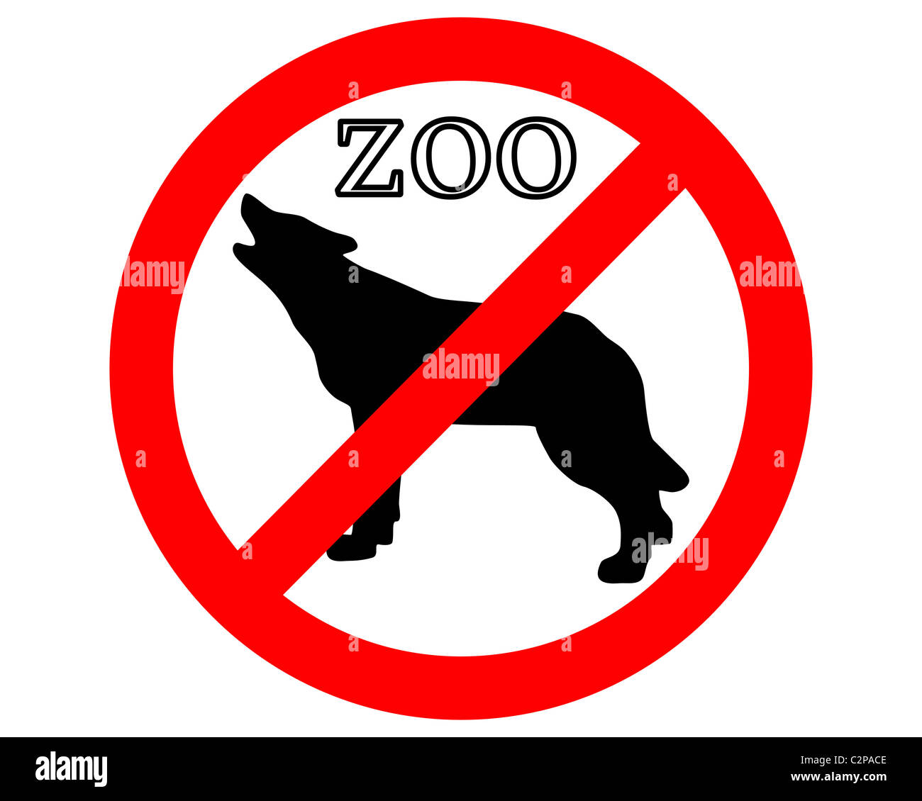 Wolf in zoo prohibited Stock Photo - Alamy