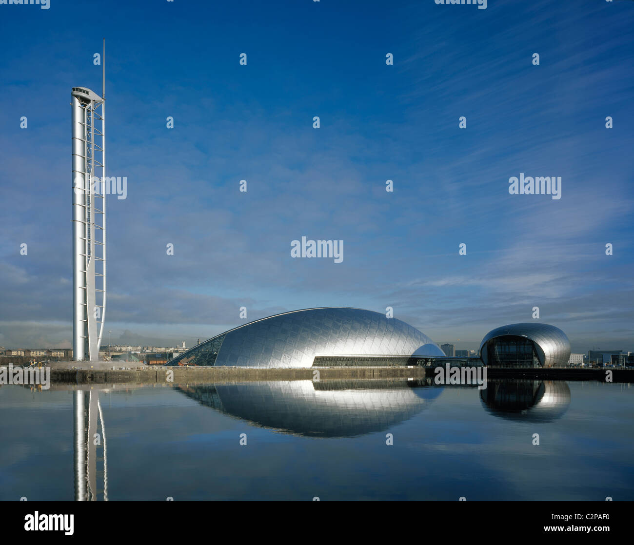 Glasgow Science Centre, Scotland. Tower Science Mall and Imax. Stock Photo