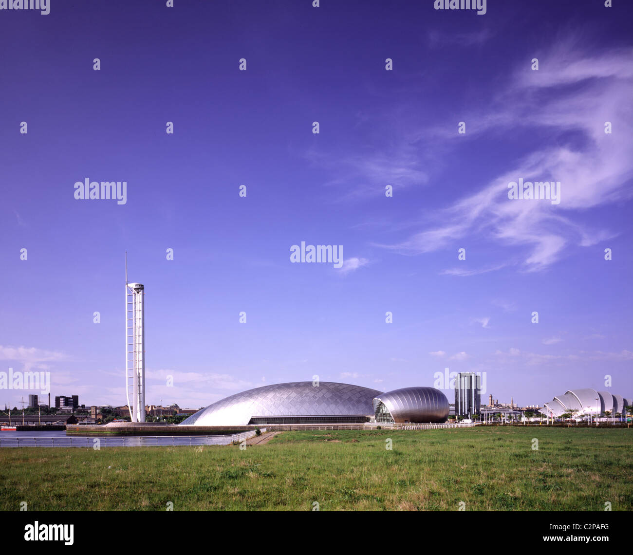 Glasgow Science Centre, Scotland. Tower, Science Mall, Imax and Armadillo. Stock Photo