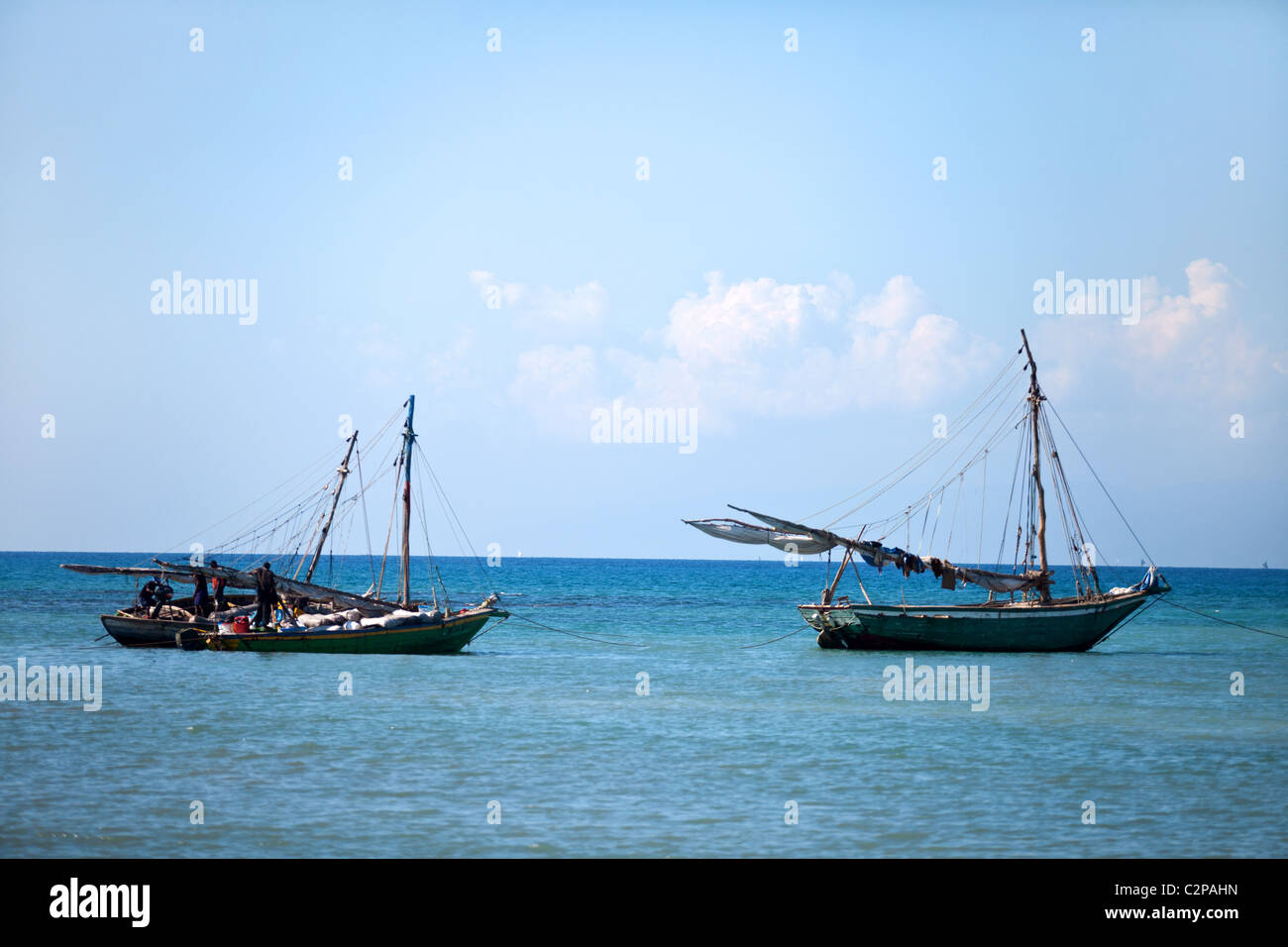 Old boats on sea shore, Leogane Haiti Stock Photo Alamy