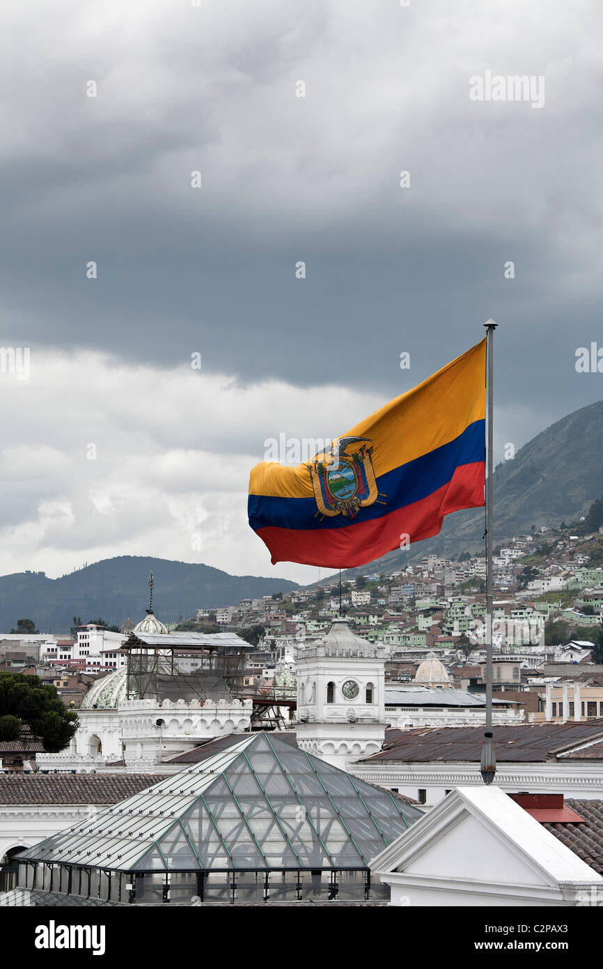 Ecuadorian Flag on Palacio Del Gobierno, Quito, Ecuador Stock Photo Alamy