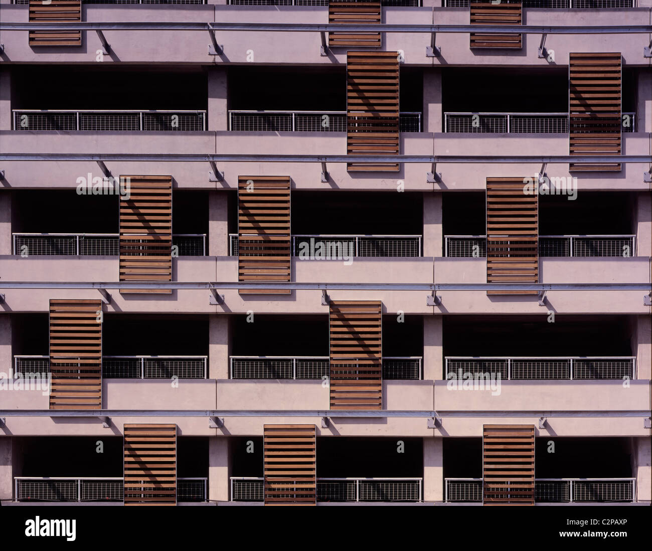 Ocean Terminal, Leith, Edinburgh, Scotland. Car park timber panels