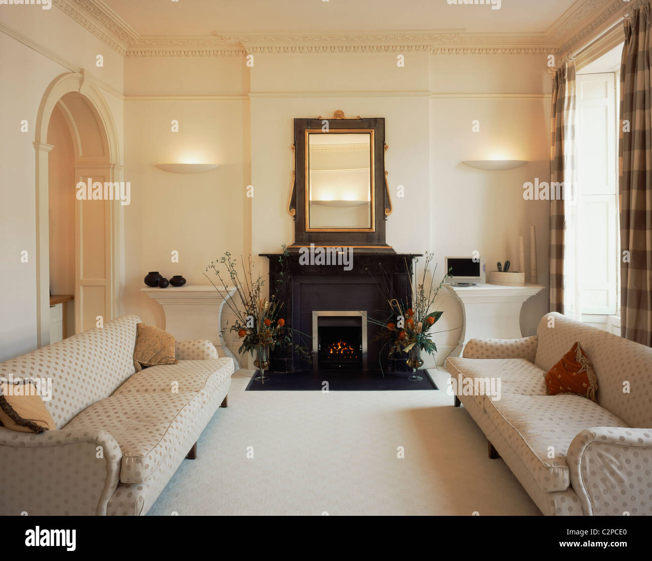 Private House MHSM, Edinburgh, Scotland. Living Room. Stock Photo