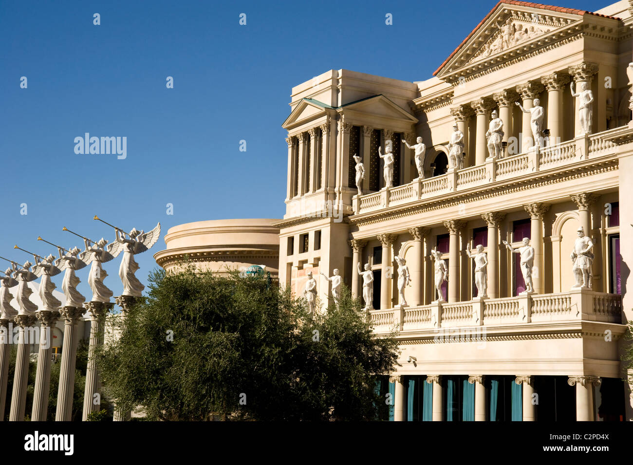 Exterior architecture and statuary at Caesar's Palace Hotel in Las
