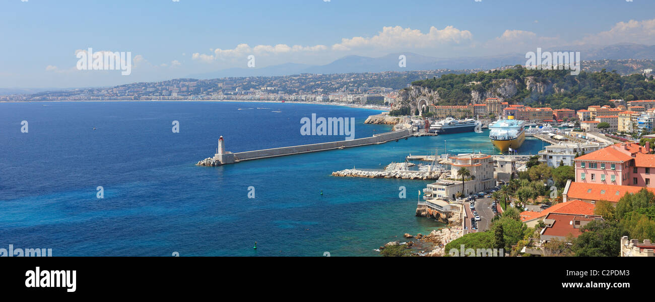 Panoramic view of the city of Nice, France. Stock Photo