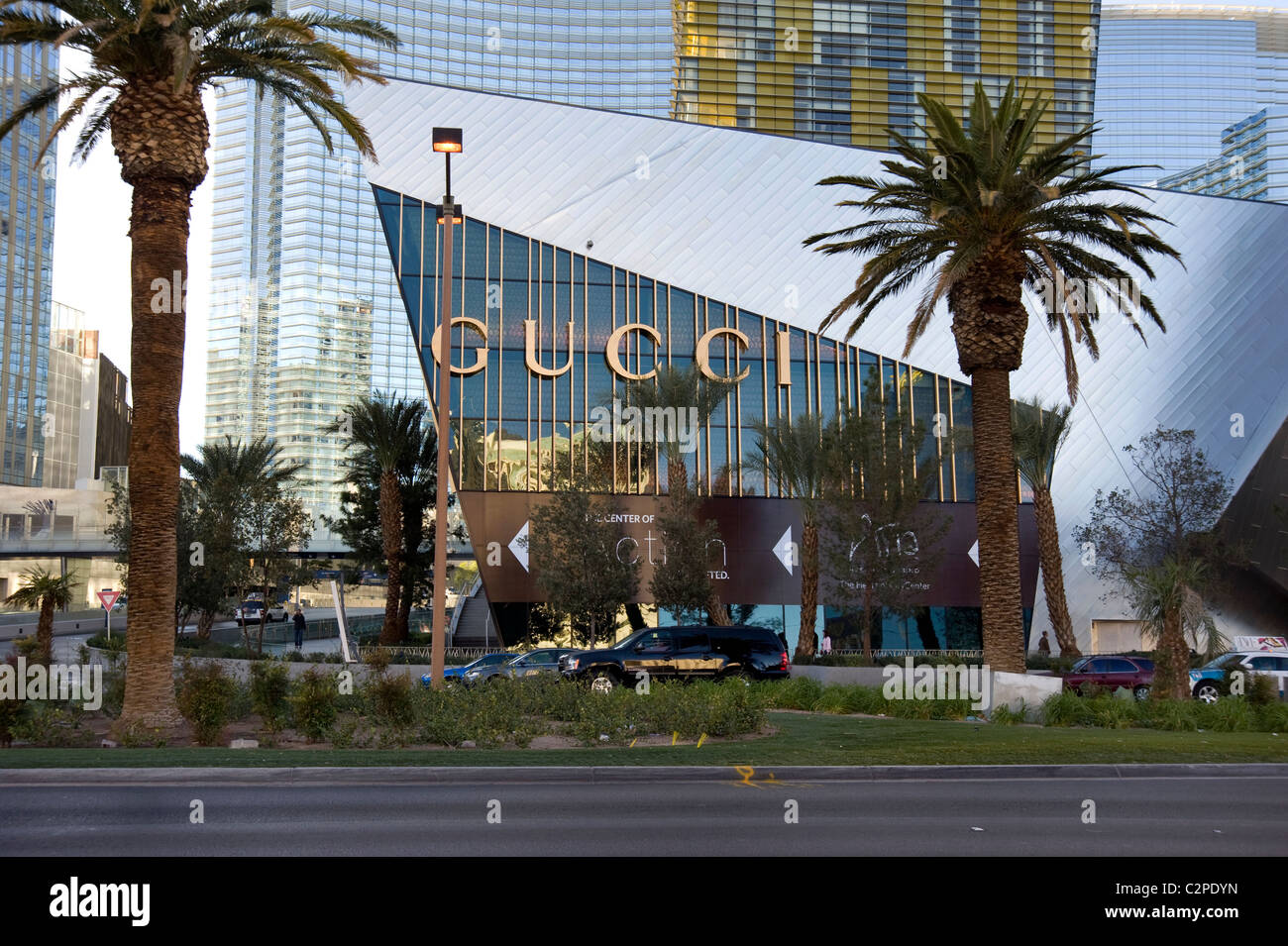Gucci Store Architecture and Street Reflections at CityCenter Complex Las  Vegas Greeting Card