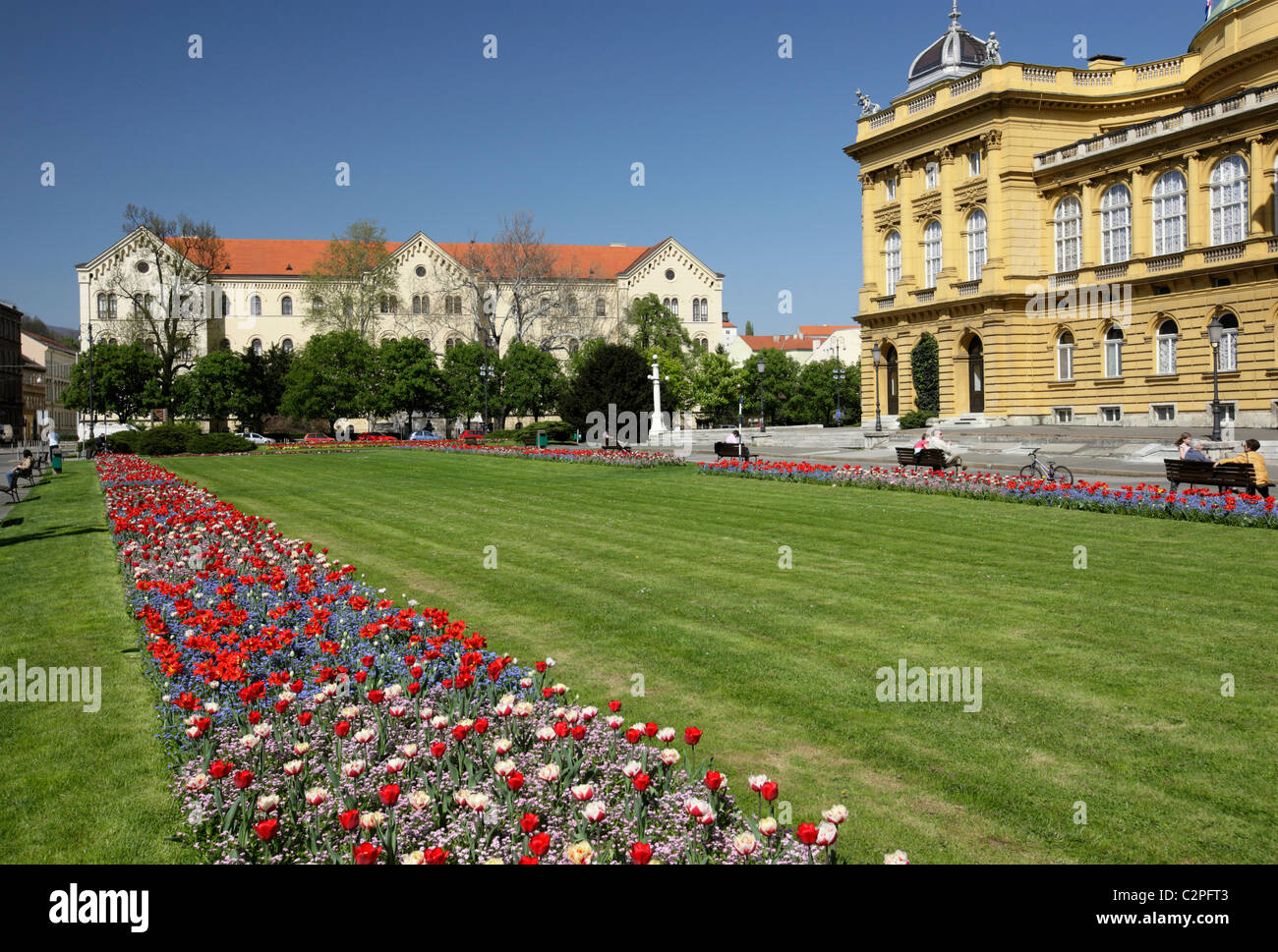 Zagreb, Faculty of Law and Theater Stock Photo