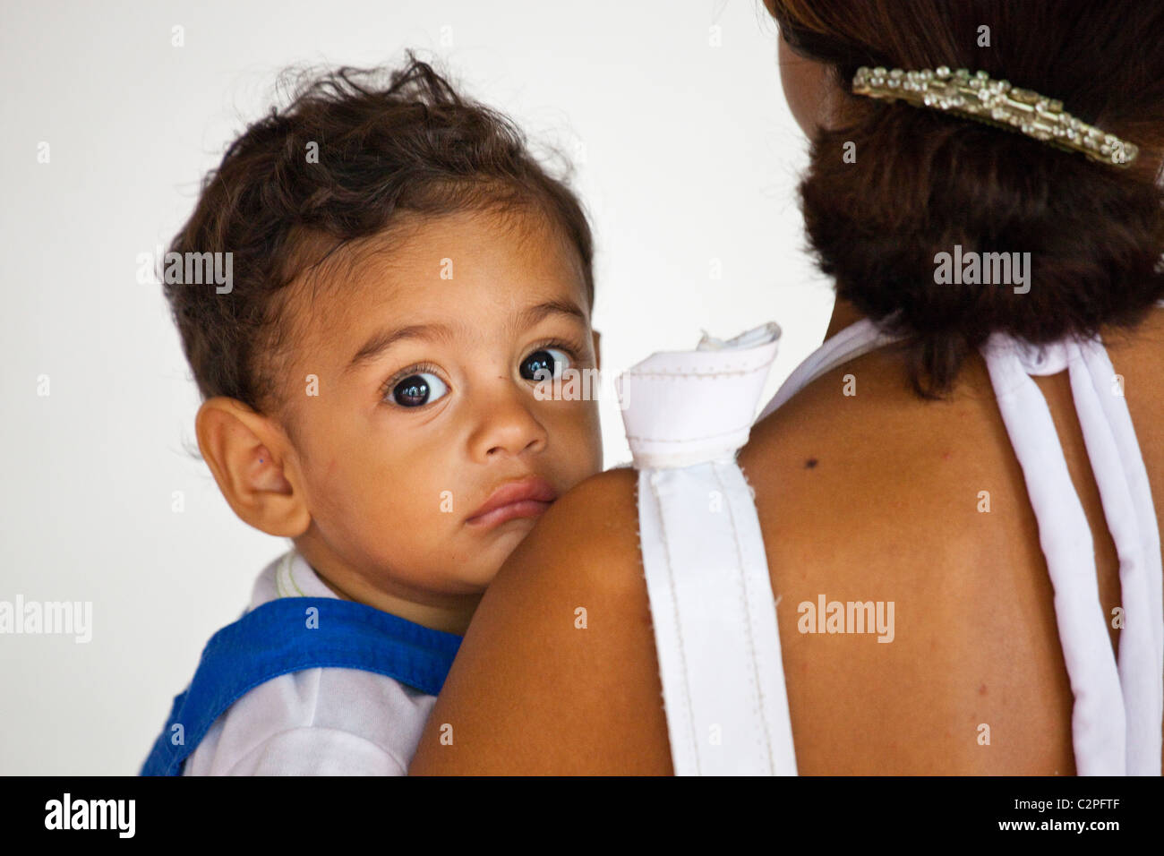 Colombian mother and child, Cartagena, Colombia Stock Photo