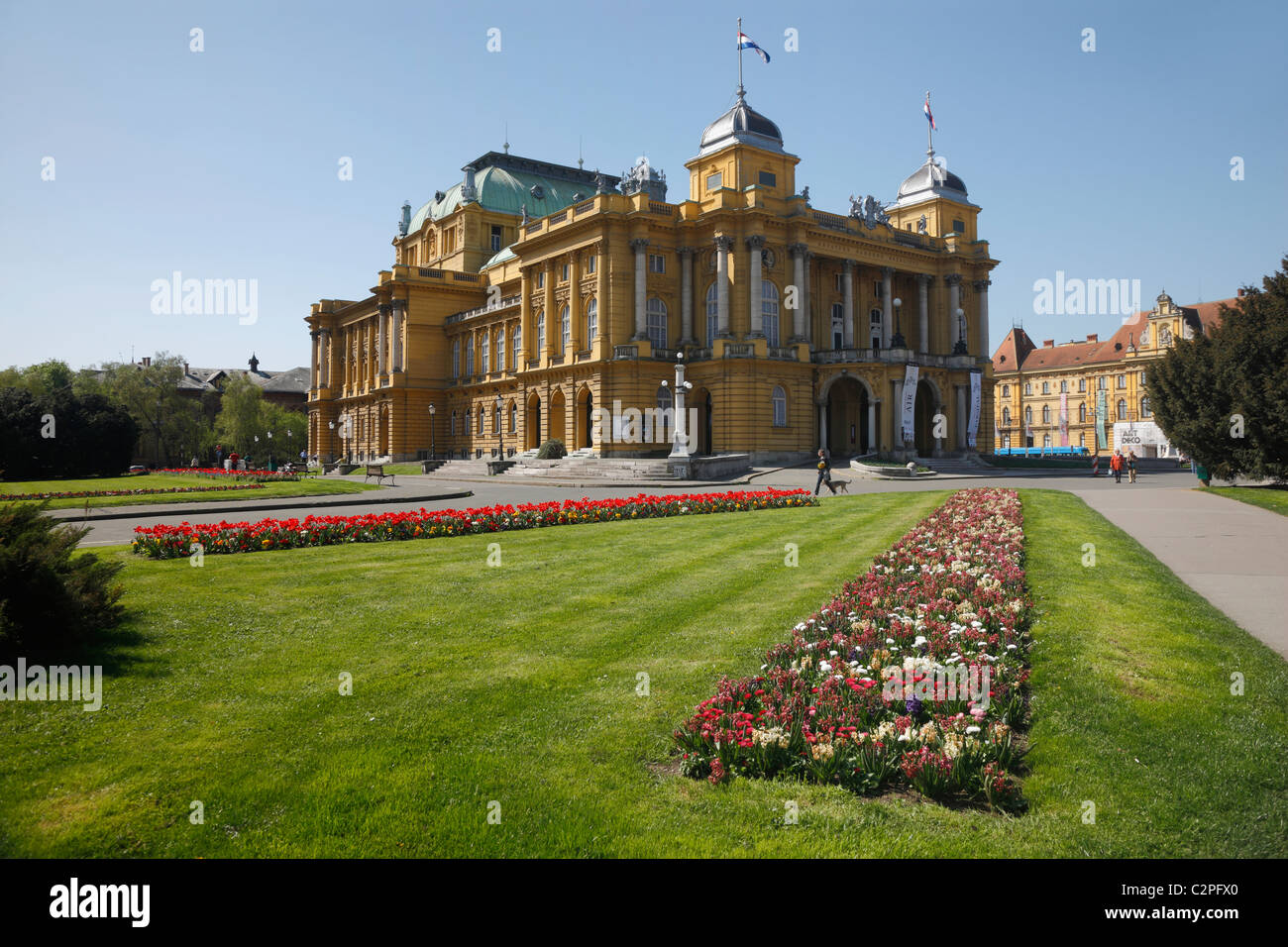 Zagreb, theater, HNK Stock Photo
