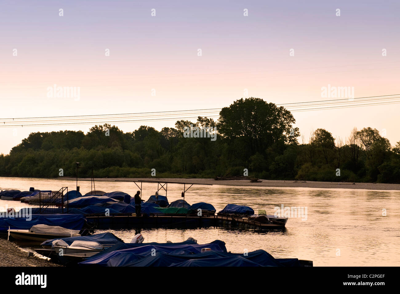 Ticino river, Bereguardo, Pavia province, Italy  Stock Photo