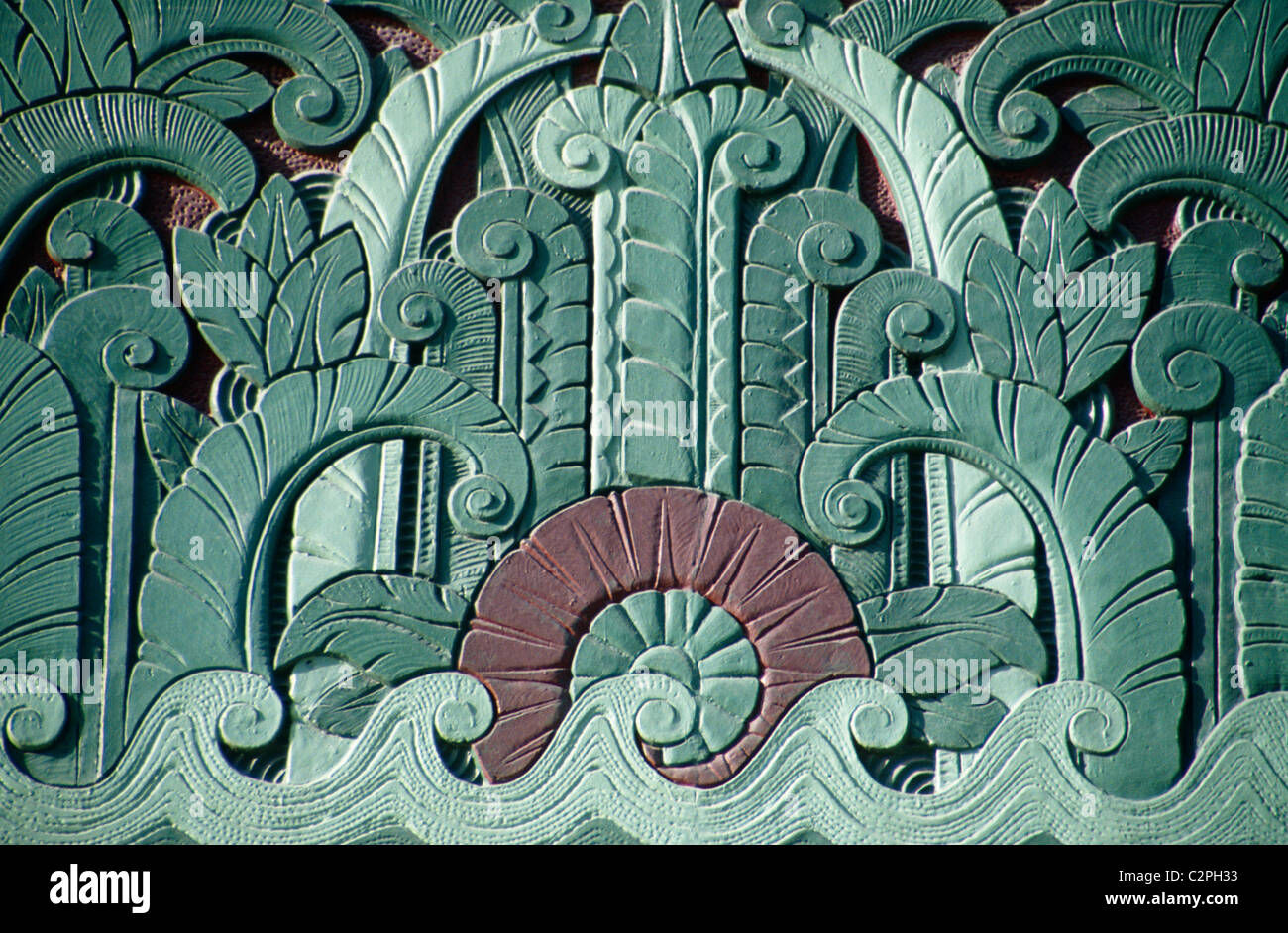 Art deco building, South Beach, Miami, Florida - wave detail Stock Photo