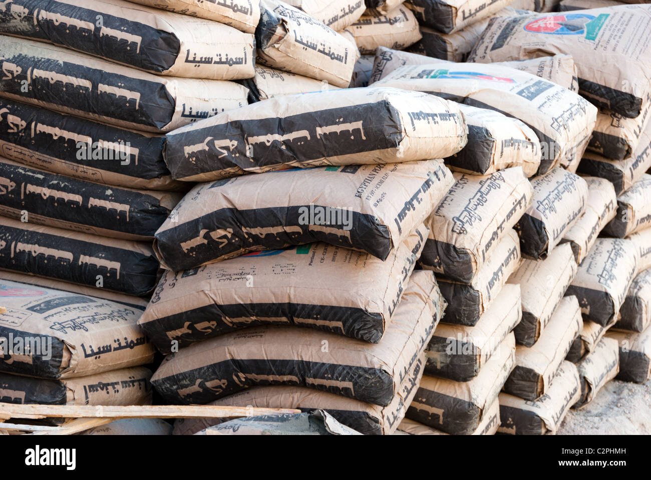 Cement sacks - Dahab, Sinai Peninsula, Egypt Stock Photo