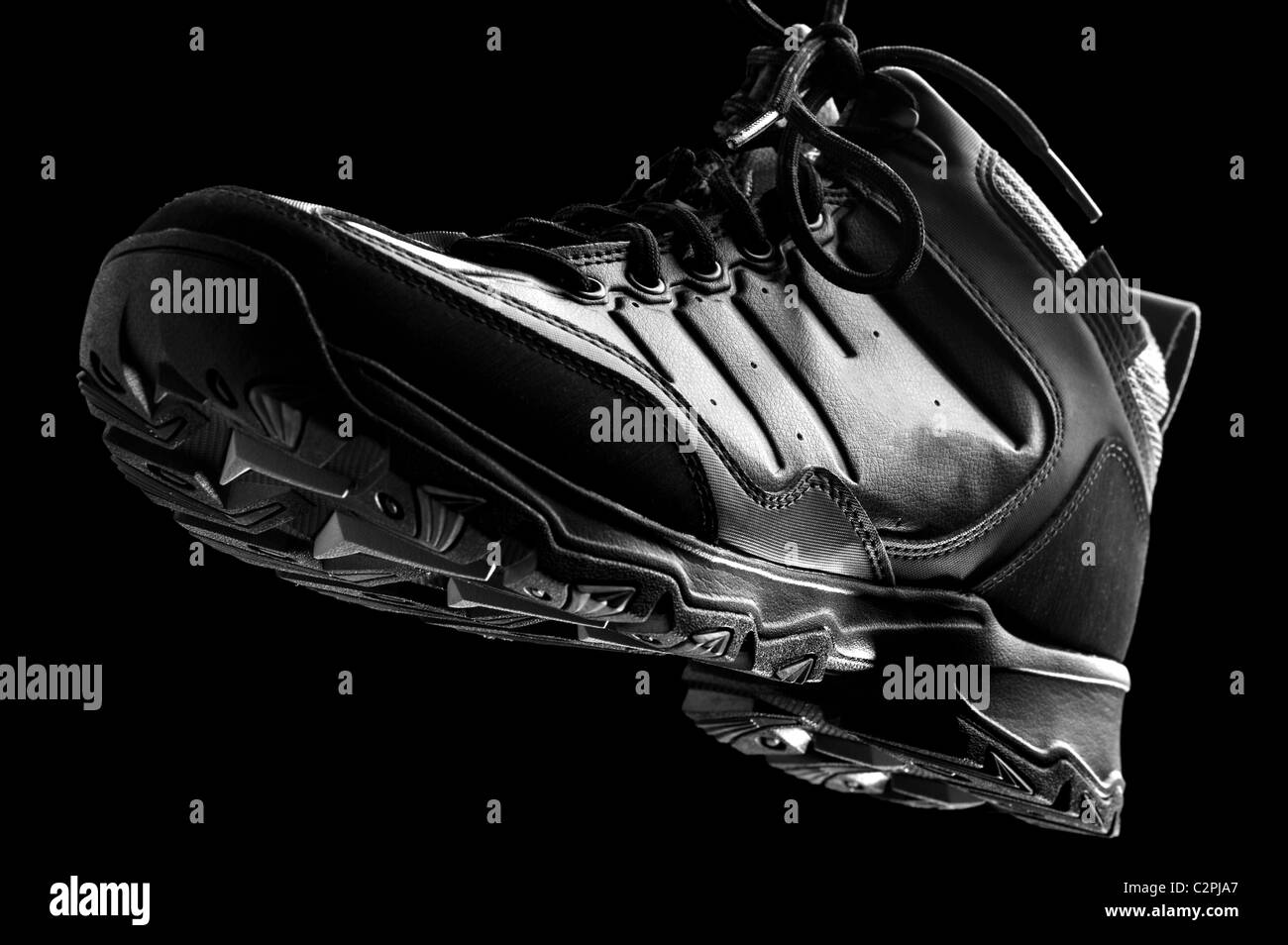 object on black - Men sports winter boots Stock Photo