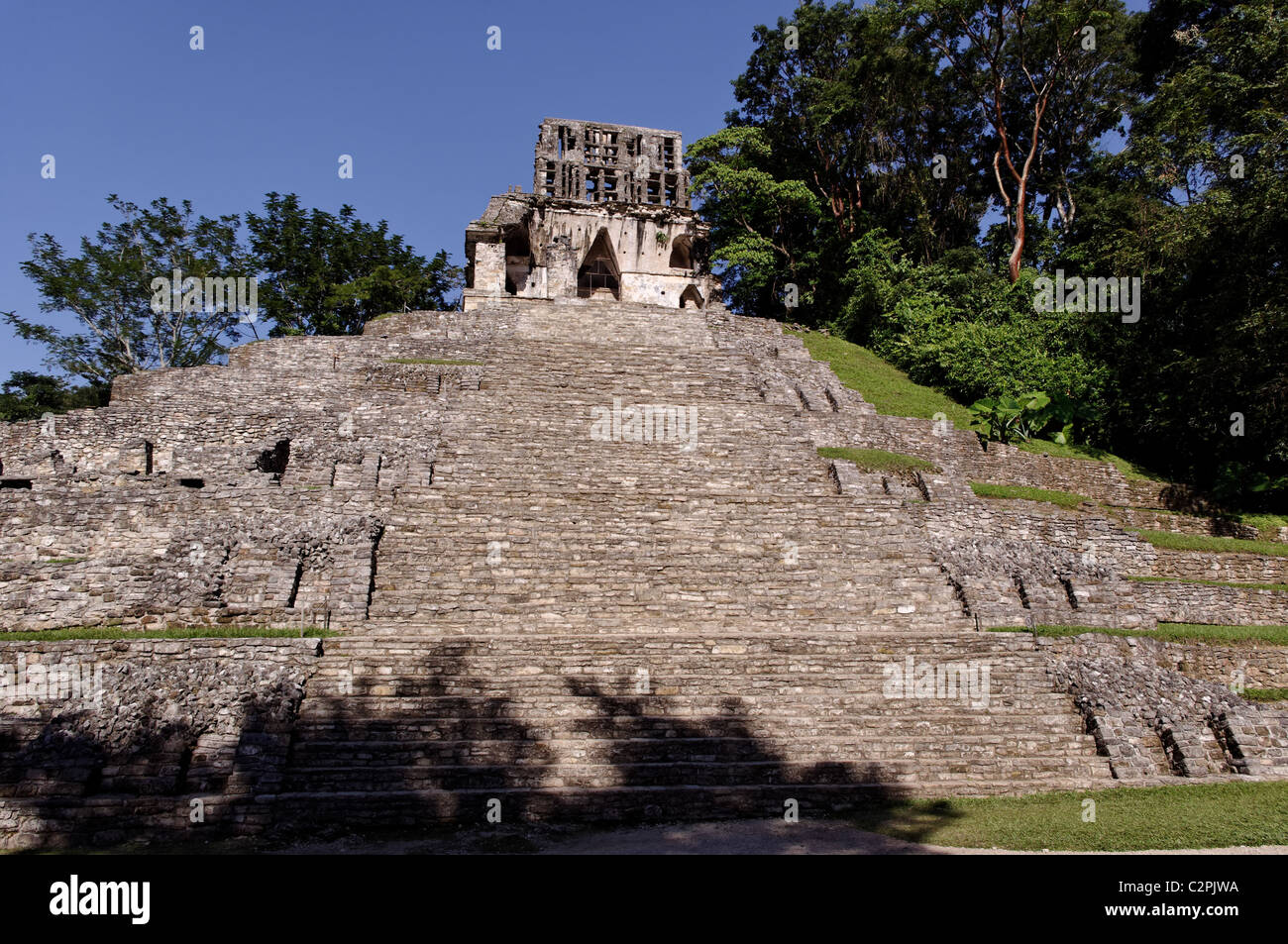 Temple of the Cross in Palenque, Chiapas, Mexico Stock Photo