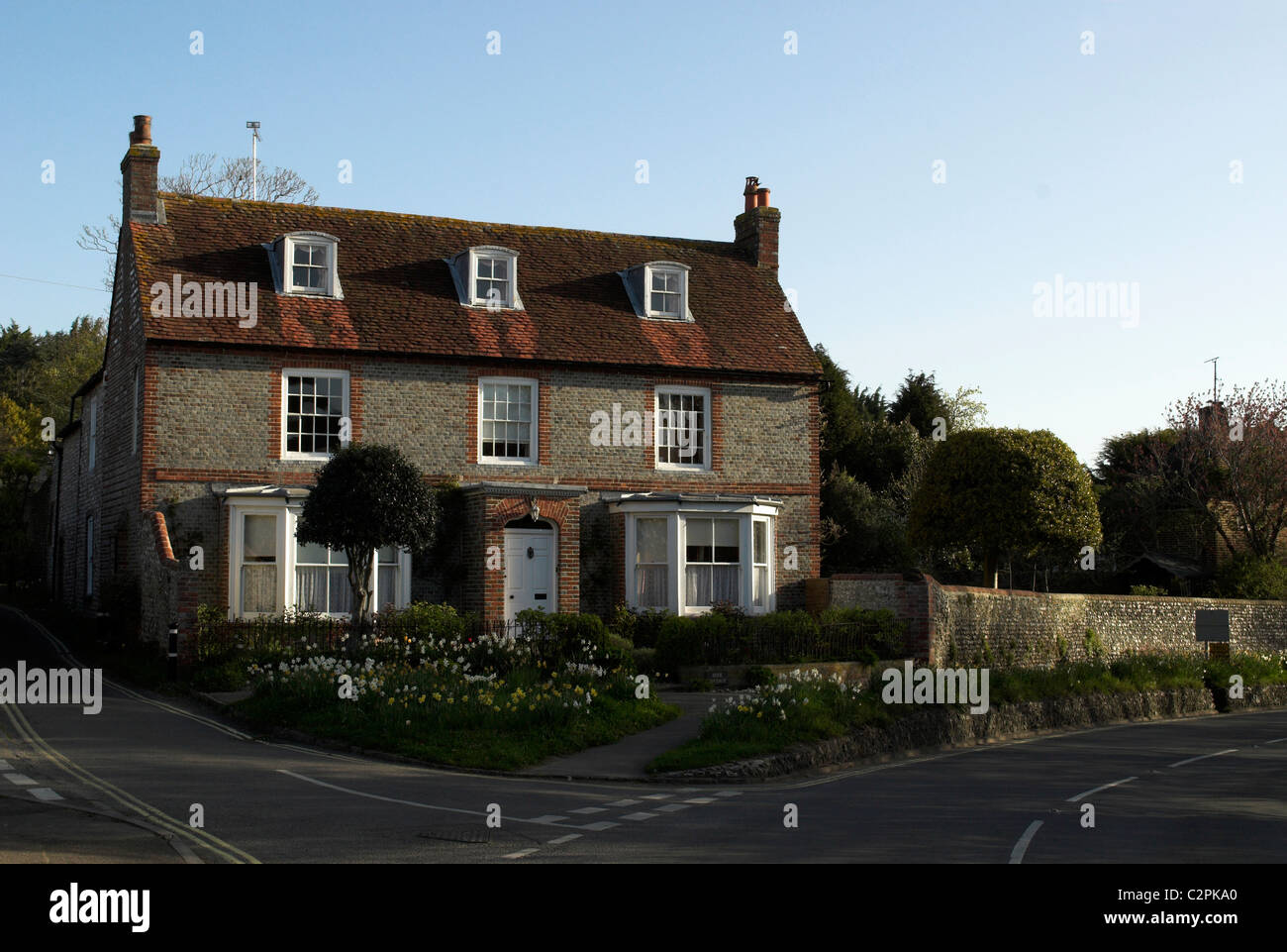 Flint Cottage Alfriston East Sussex Stock Photos Flint Cottage