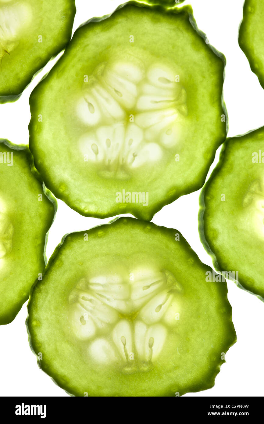 Sliced Vegetables on white Stock Photo