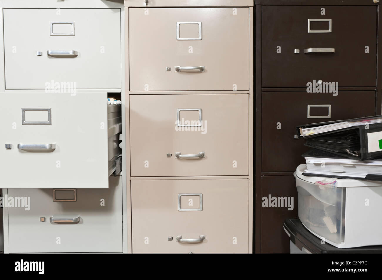 Funky file with binders boxes Stock Photo Alamy