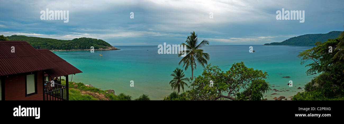 Panorama of Paradise in the Perhentian Islands, Malaysia Stock Photo
