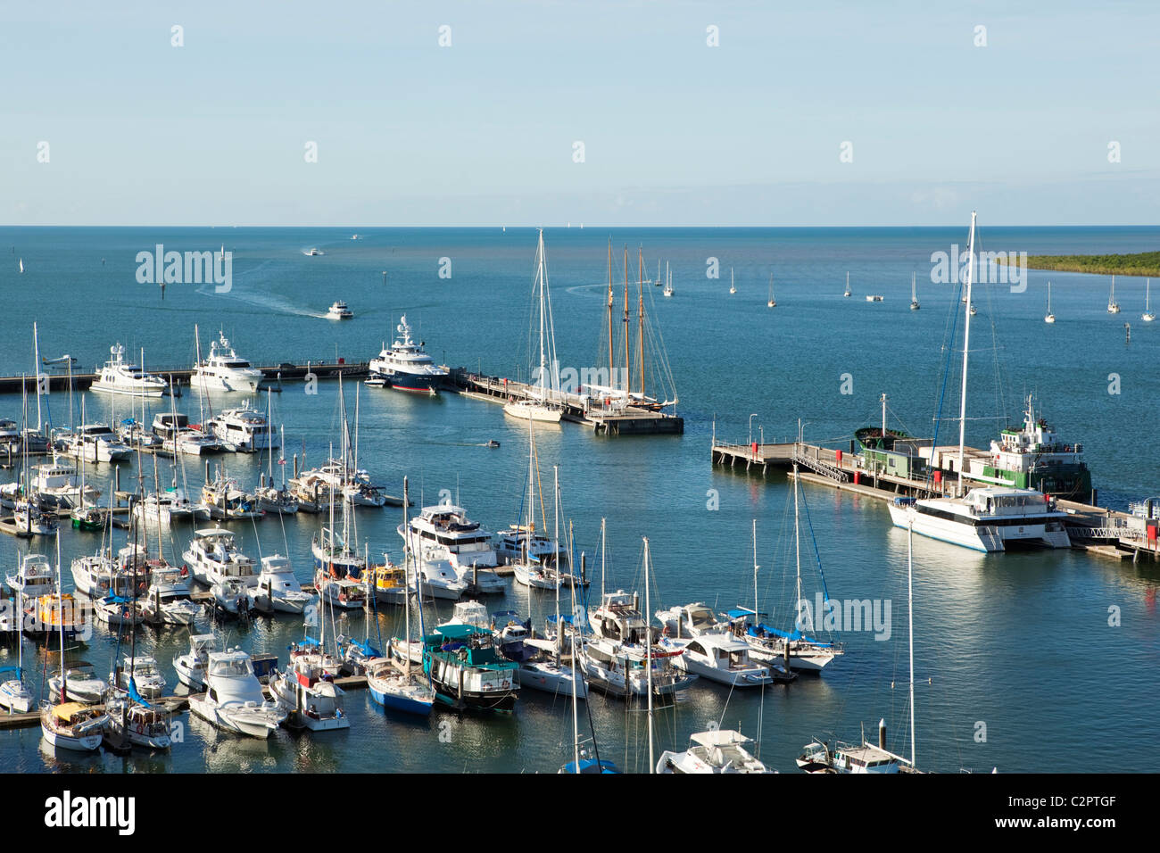 View of the Marlin Marina and Trinity Inlet. Cairns, Queensland, Australia Stock Photo