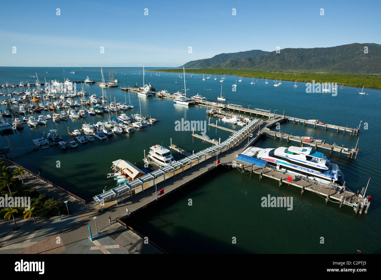 View of the Marlin Marina and Trinity Inlet. Cairns, Queensland