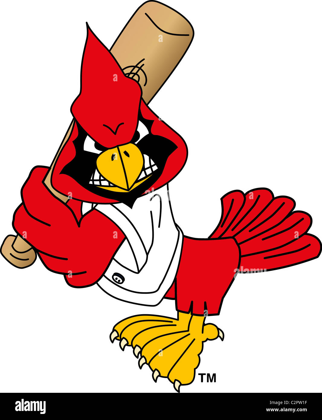 Cartoon Cardinal School Mascot Playing Baseball Stock Photo - Alamy