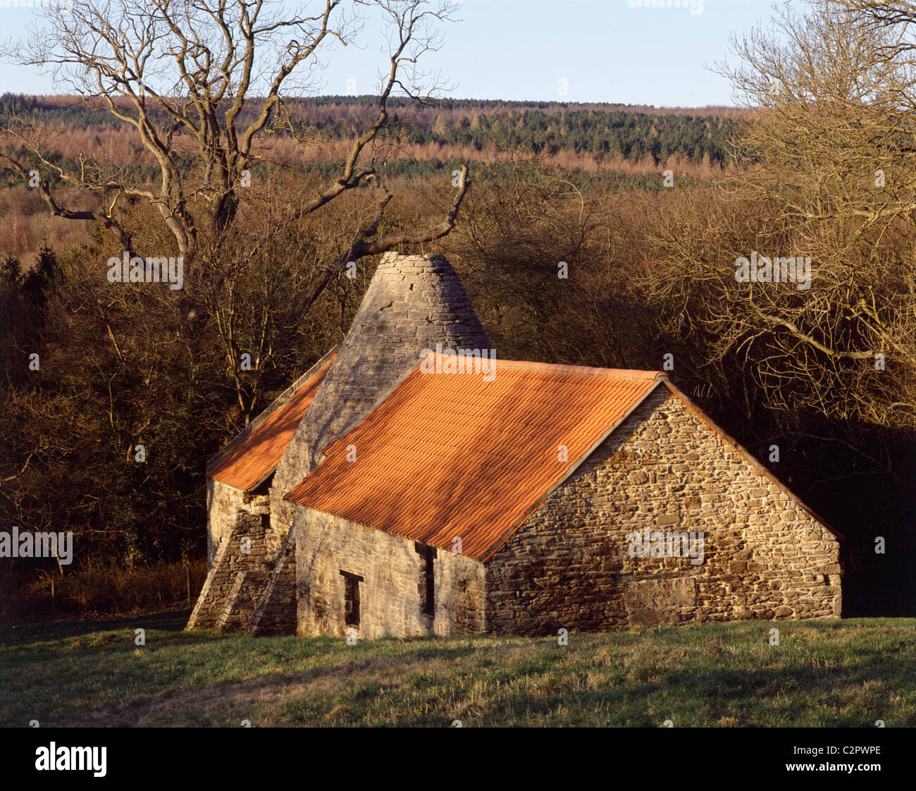 Derwentcote Steel Furnace. View of the building from the south. 1720 Stock Photo