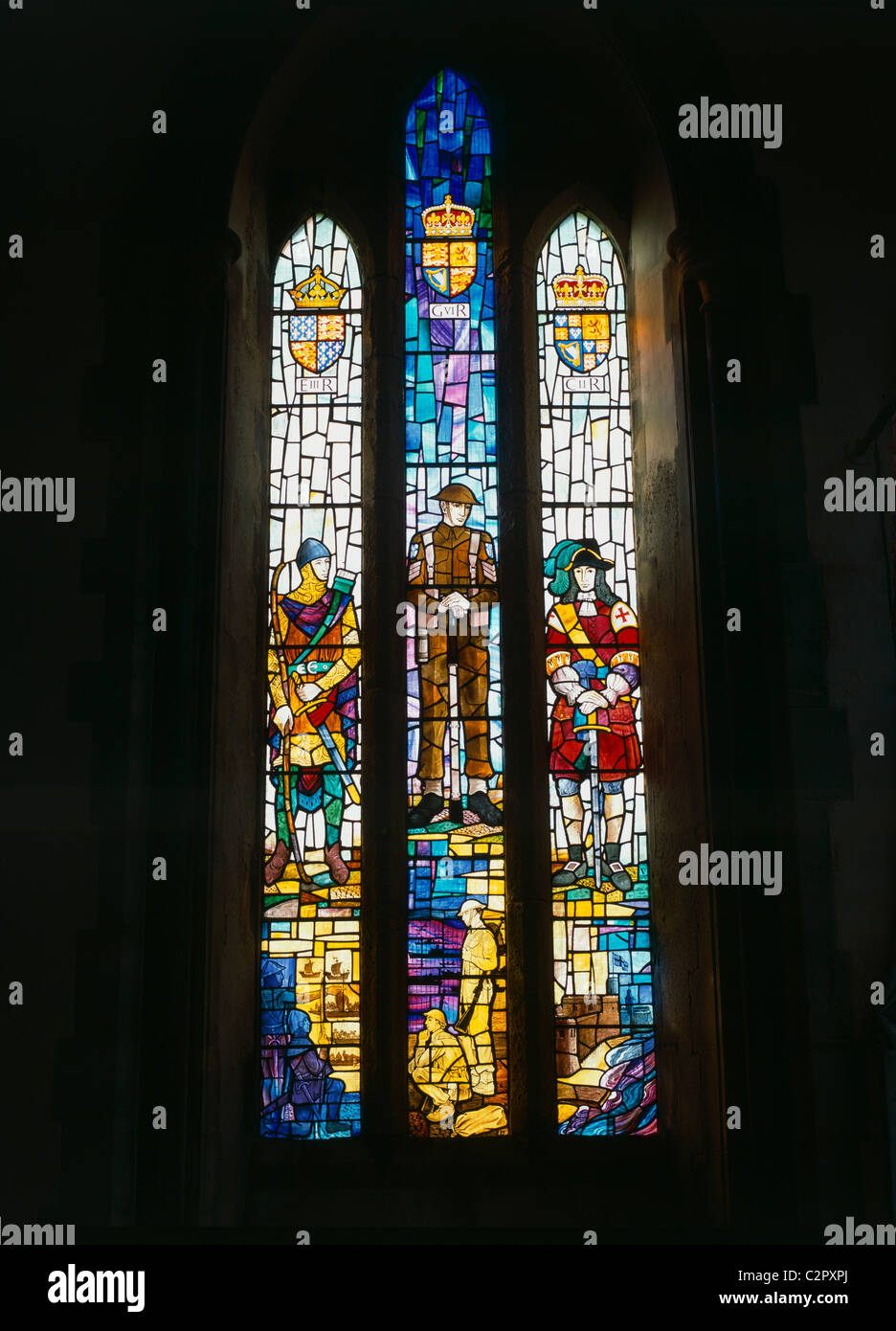 Portsmouth Royal Garrison Church. Stained glass window depicting
