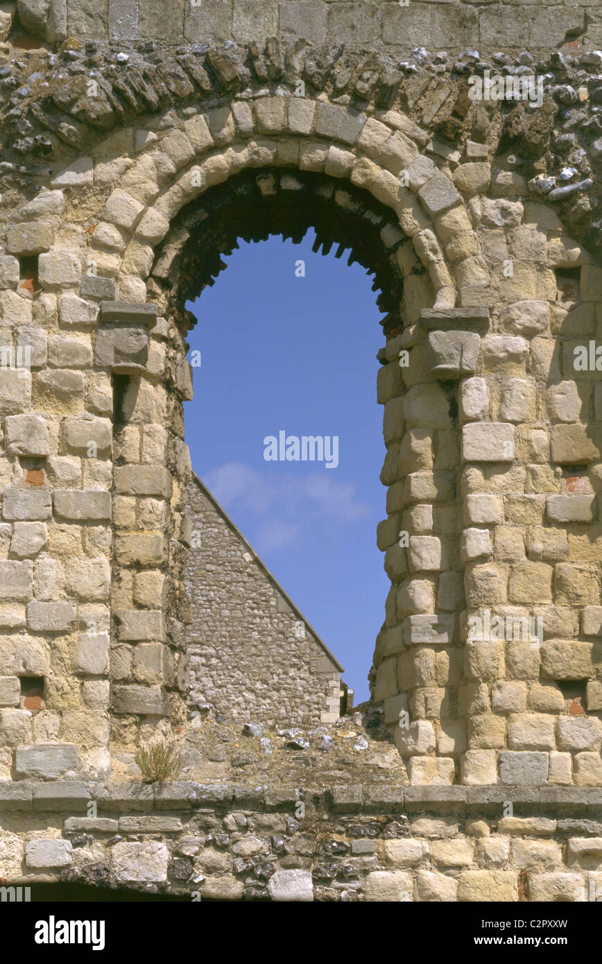 St Augustine's Abbey. Window opening in the north wall of the nav Stock ...