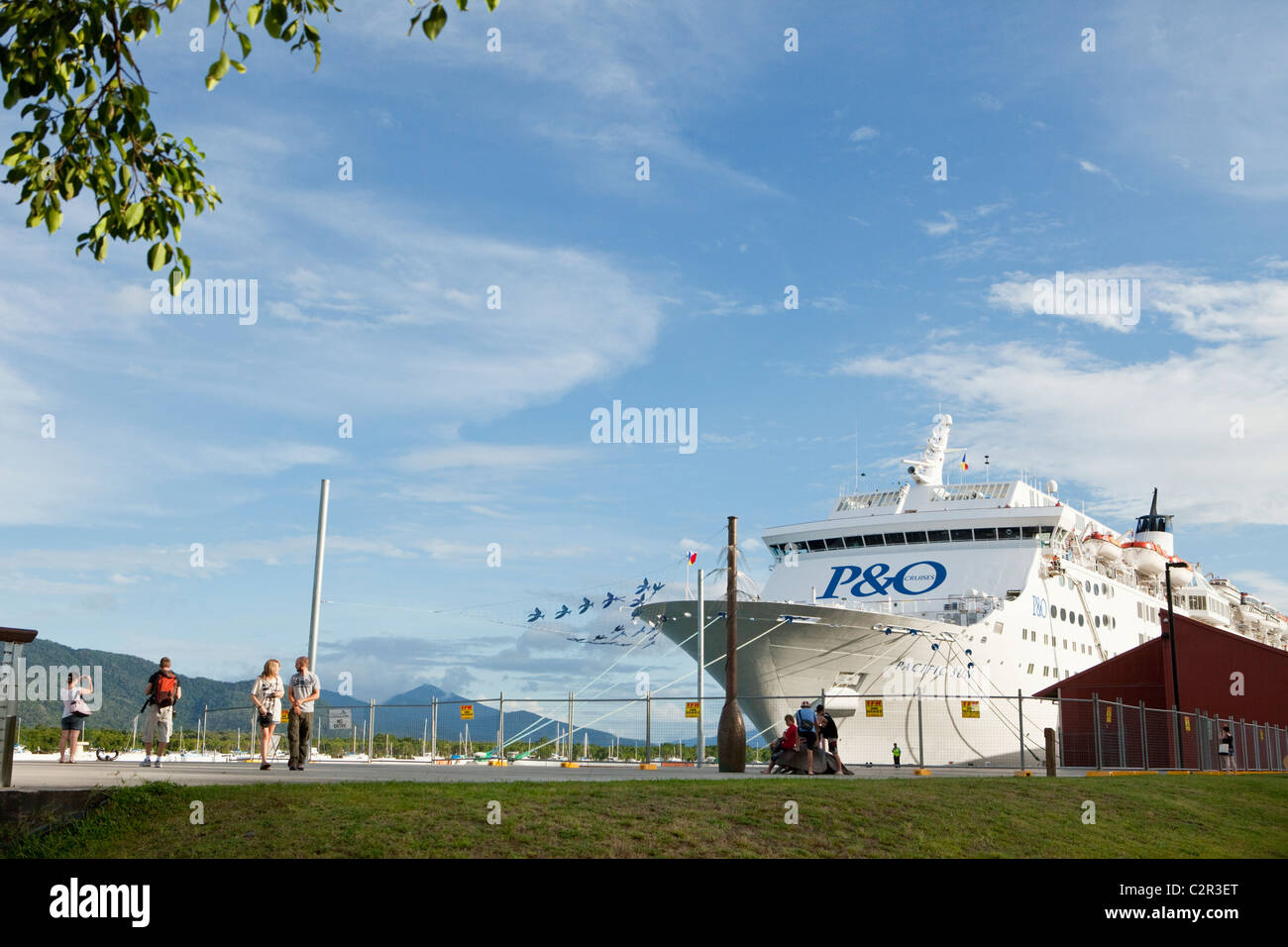 Cruise ship moored at the Cairns Cruise Liner Terminal. Trinity Wharf, Cairns, Queensland, Australia Stock Photo