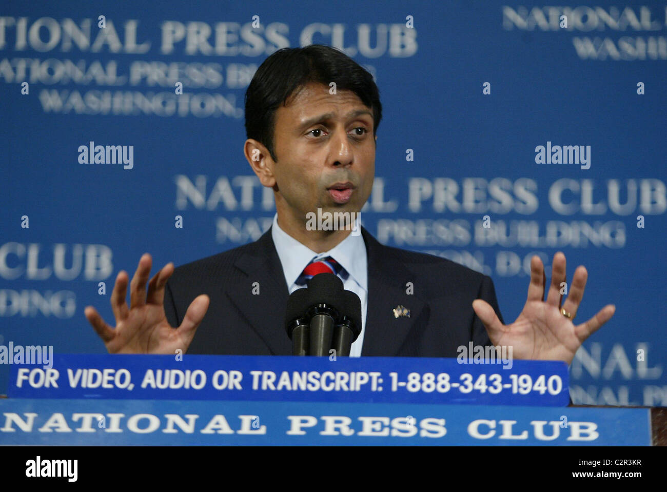 Bobby Jindal The Governor of Louisiana addressing the media. Jindal is