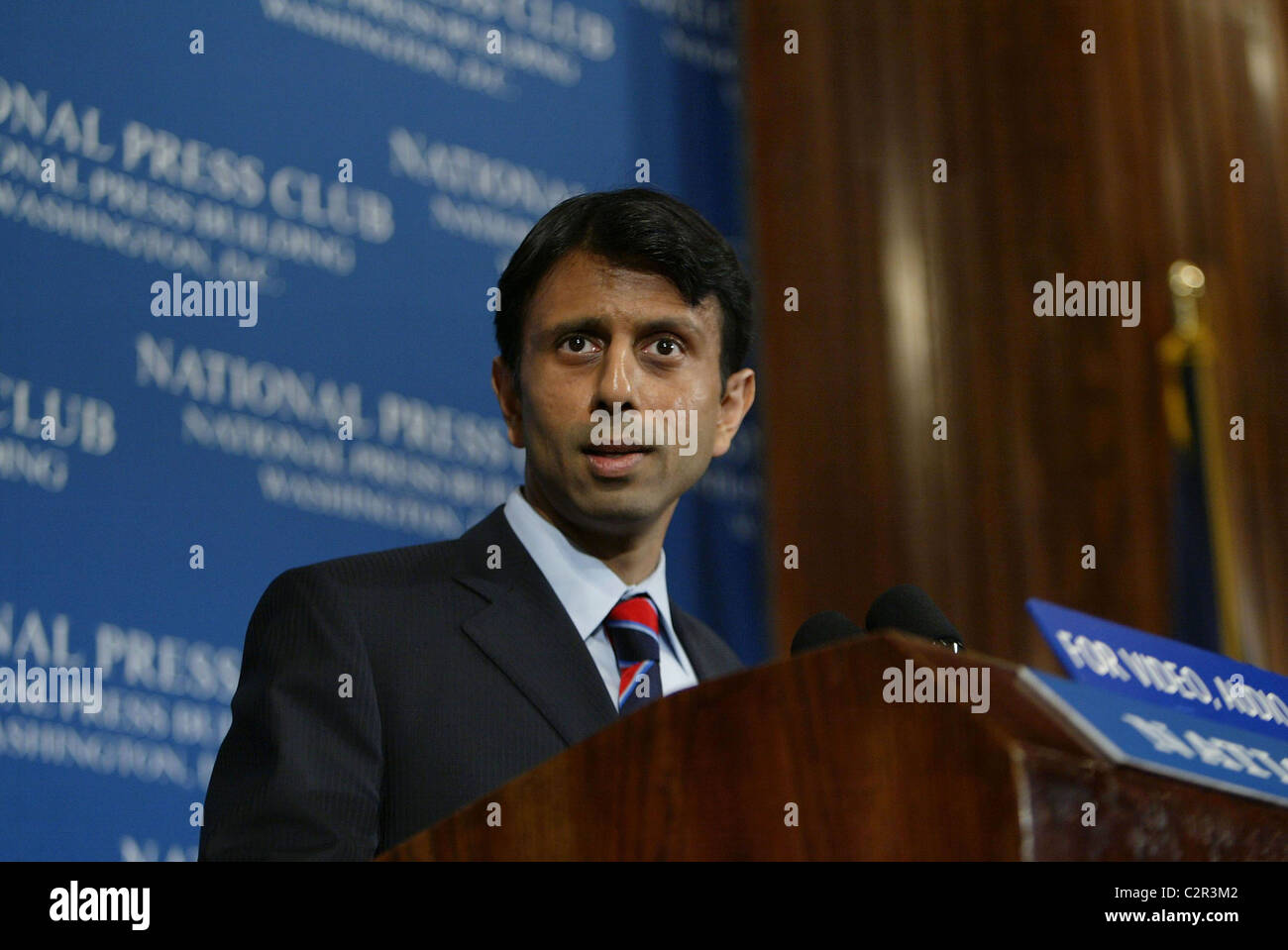 Bobby Jindal The Governor of Louisiana addressing the media. Jindal is