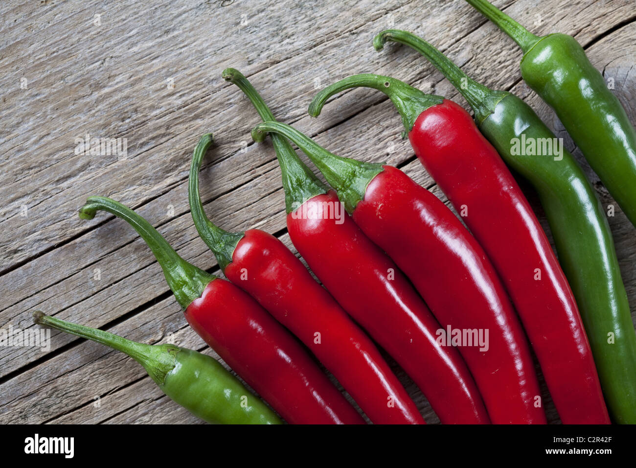Red and Green Chili Pepper Stock Photo