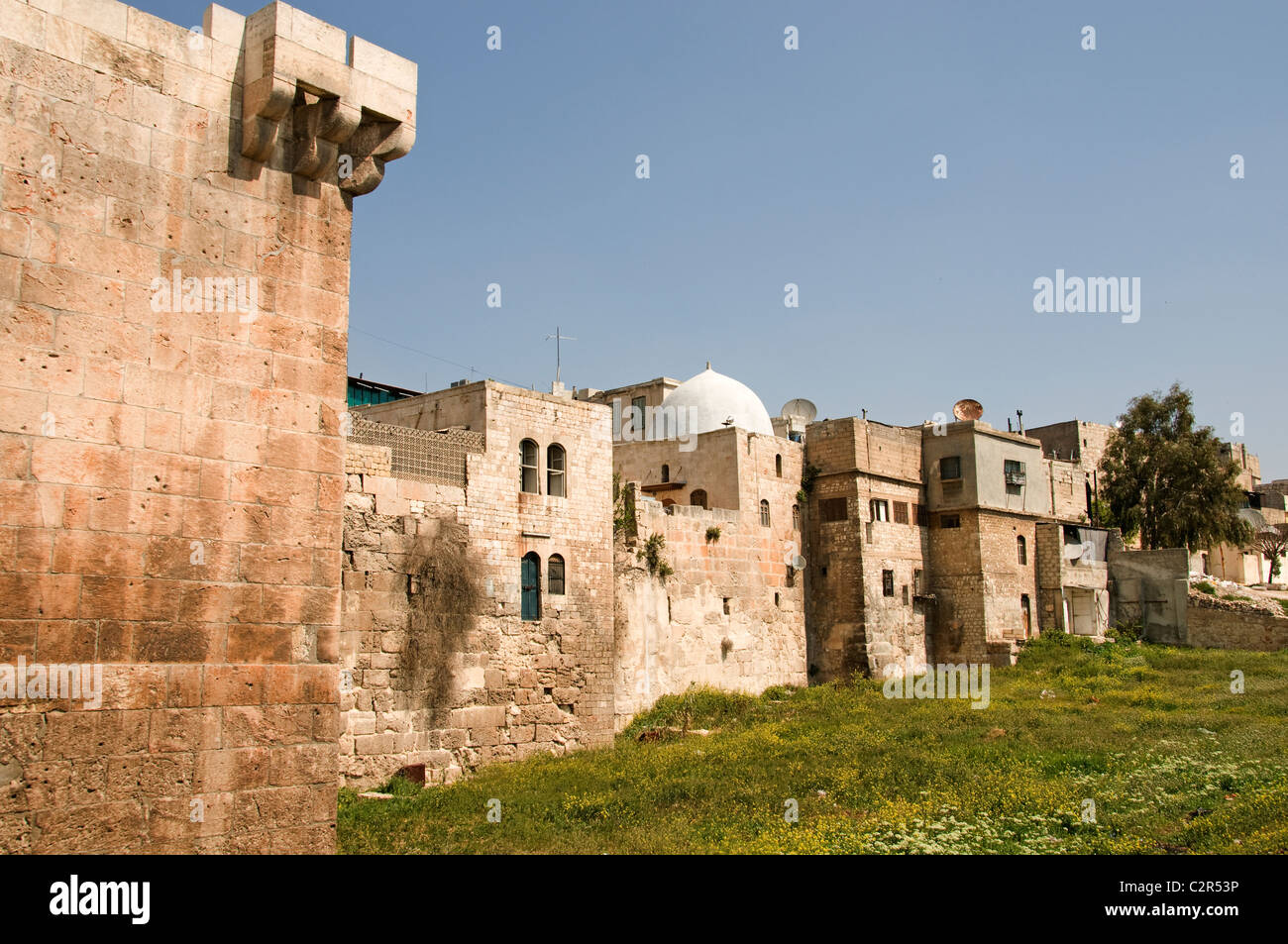 Old Town Wall Aleppo  City Syria Syrian Middle East Stock Photo