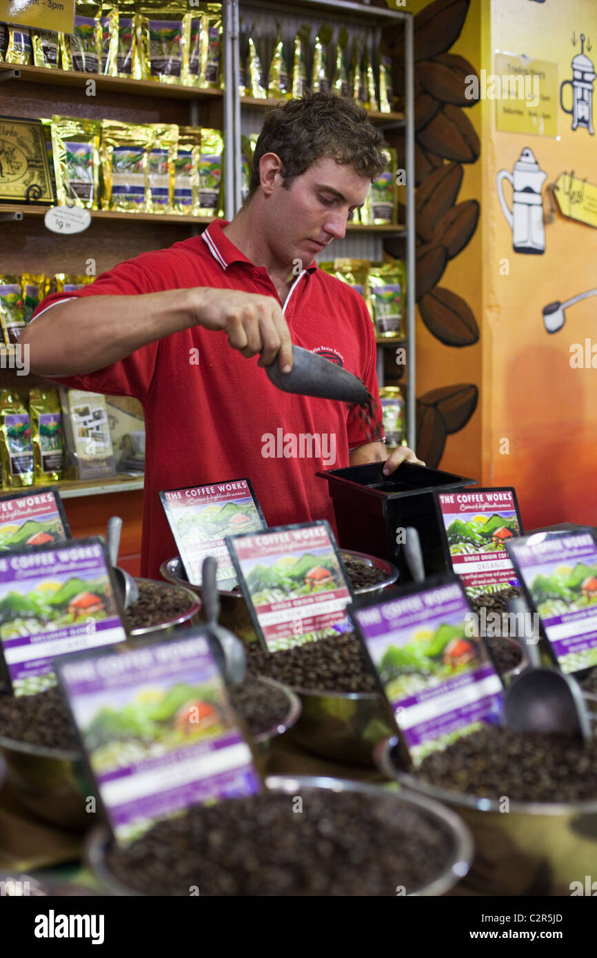 Coffee stall at Rusty's Markets. Cairns, Queensland, Australia Stock Photo