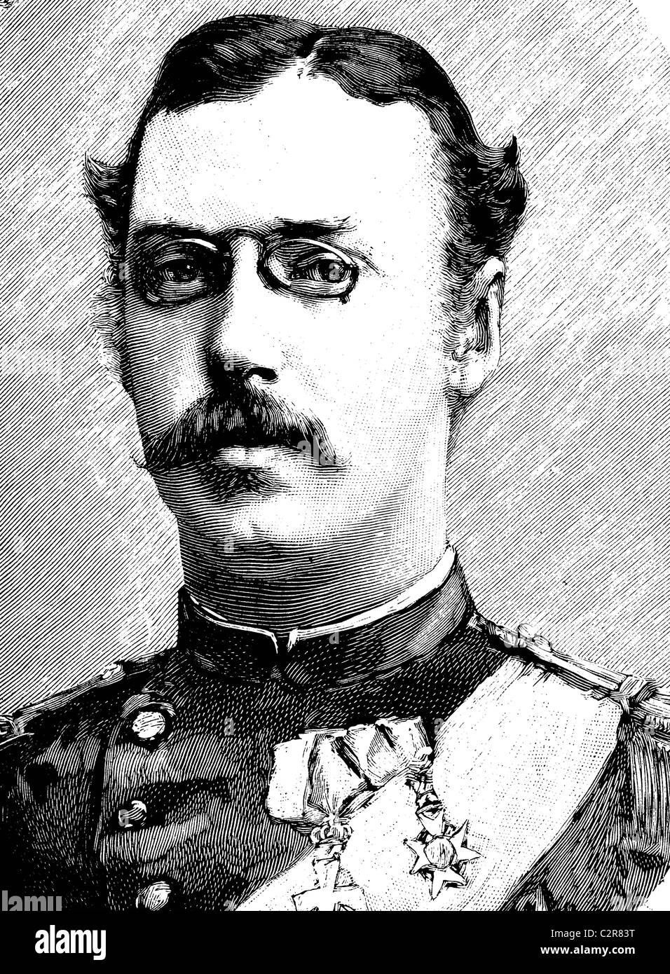 Prince Waldemar of Denmark (1858-1939), historical illustration, circa 1886 Stock Photo
