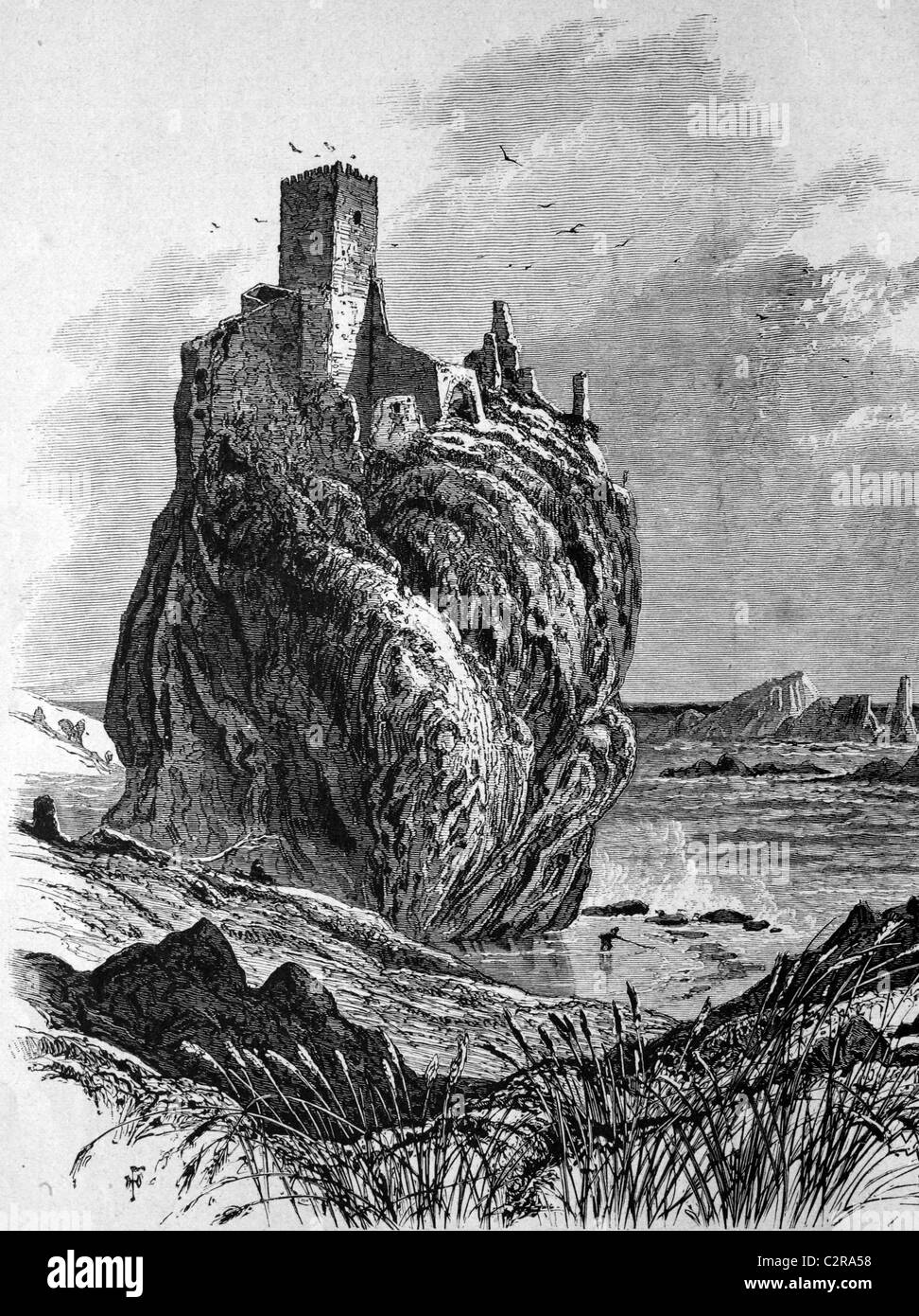 Aci Castello, Sicily, Italy, historical illustration, circa 1886 Stock Photo
