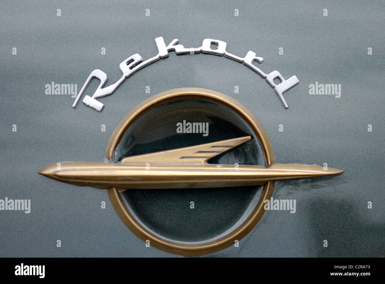 Opel Rekord Schriftzug und Logo Stock Photo