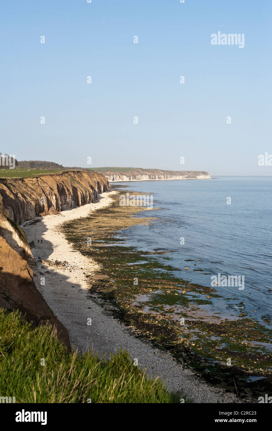 Looking north along the East Yorkshire coast from Sowerby Bridlington Stock Photo