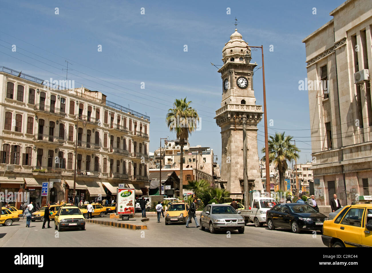Aleppo Town City  center Syria Syrian clock tower Stock Photo