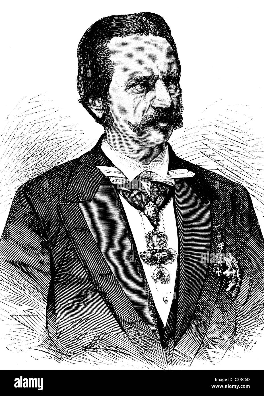 Eduard Graf Taaffe (1833-1895), Austrian Prime Minister, historical illustration, circa 1886 Stock Photo