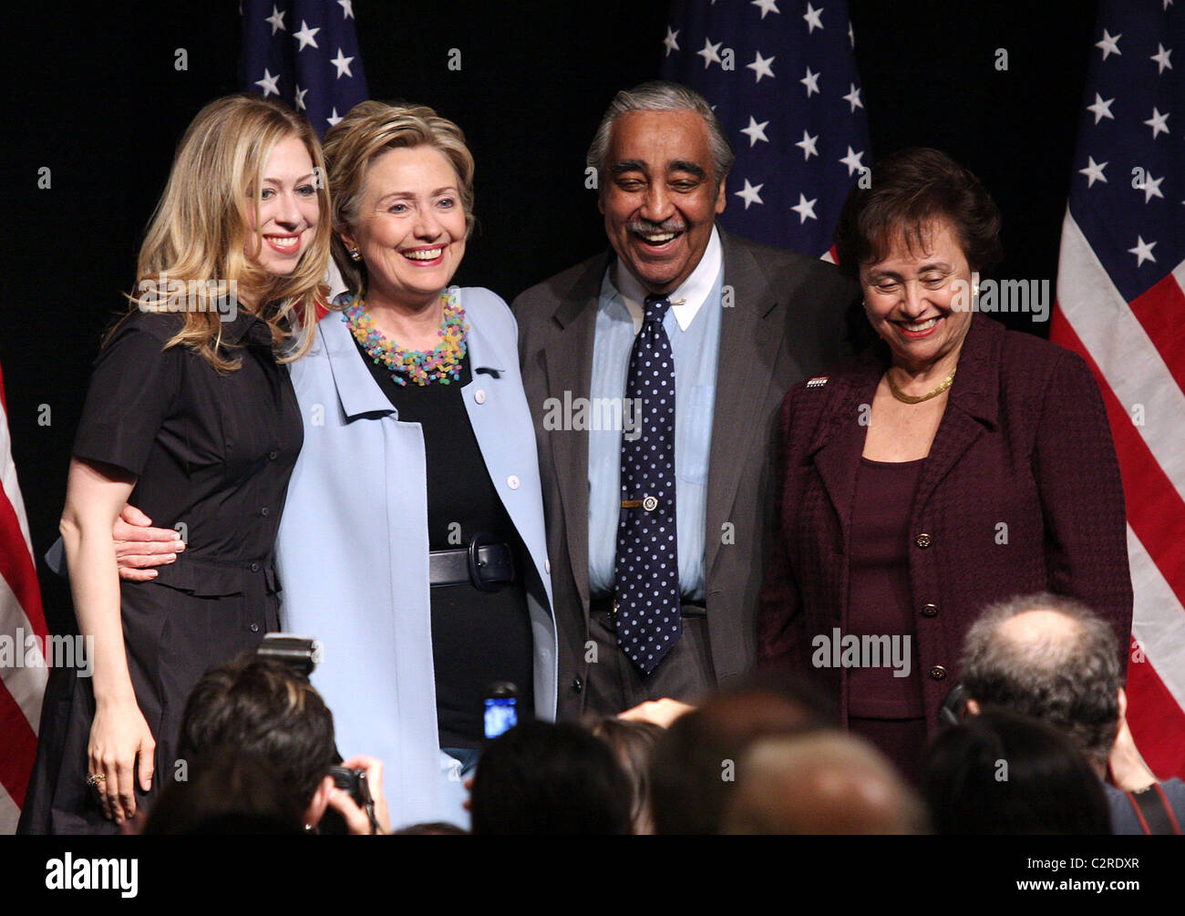 Chelsea Clinton, Hillary Clinton, Charles Rangel and Anita Lowery U.S(02)