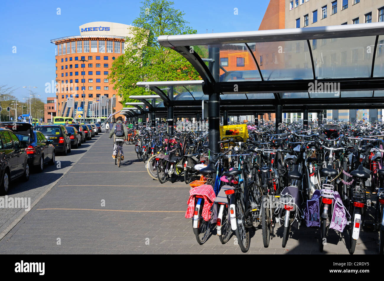 Amersfoort, Netherlands. Railway Station. Bicycle parking area Stock Photo