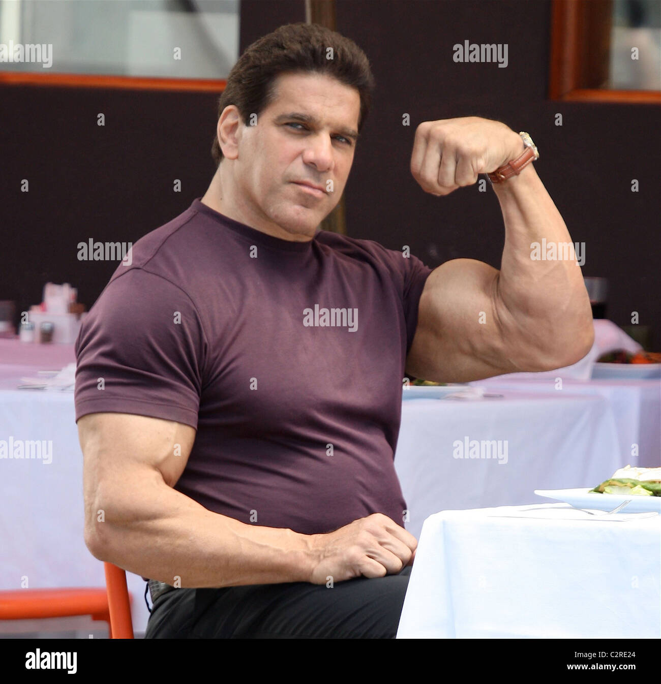Lou Ferrigno on the set of the new film 'I Love You, Man' Los Angeles