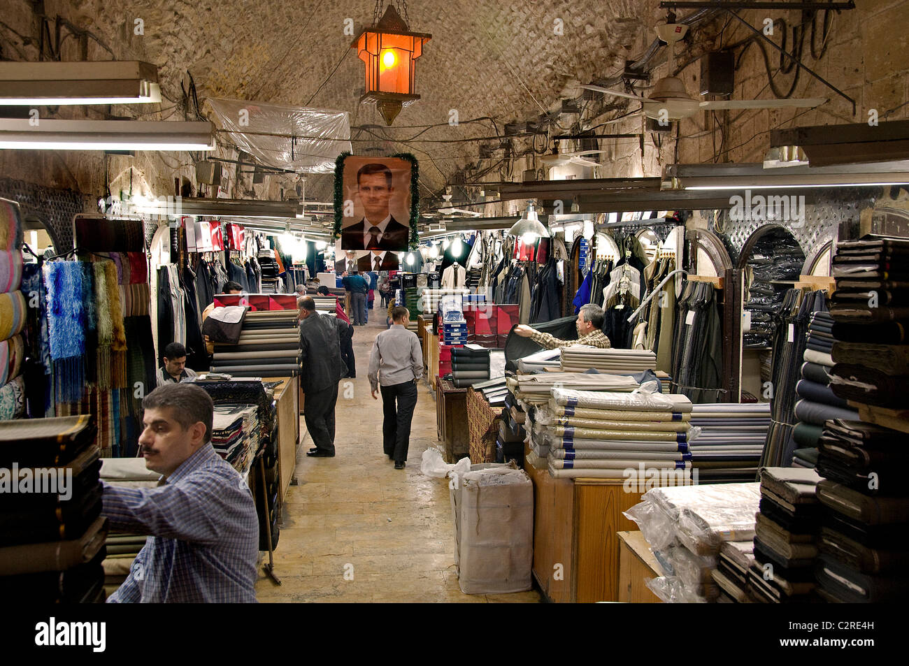 Aleppo Bazaar fashion clothing Souq  Souk market  Syria Stock Photo