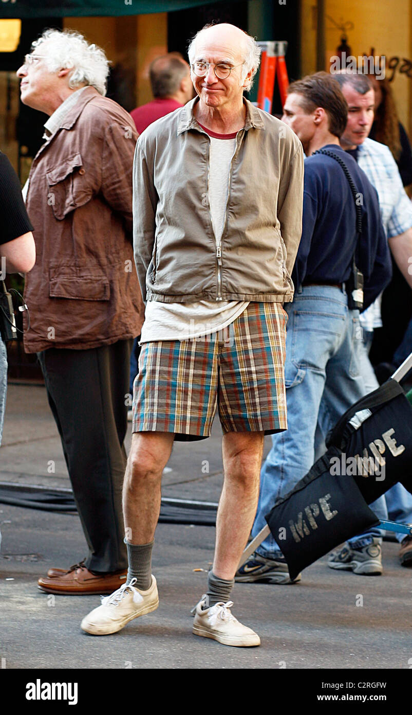 Woody Allen and Larry David on set of Woody Allen's untitled film